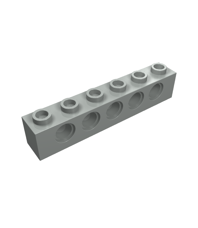 LEGO - Technic, steen 1 x 6 met gaten - Light Gray | N