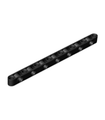 LEGO - Technic, aangepaste dikke liftarm 1 x 15 met loodrechte gaten - Black | N - Thumbnail