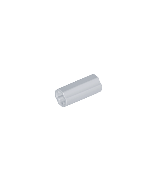 LEGO - Technic, asverbinder 2L (glad met x-gat + oriëntatie) - Light Bluish Gray | N