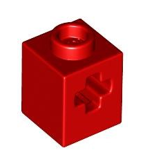 LEGO - Technic, steen 1 x 1 met as-gat - Red | N - Thumbnail