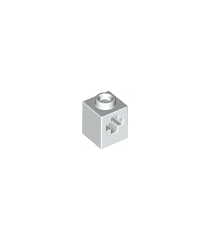 LEGO - Technic, steen 1 x 1 met as-gat - White | N - Thumbnail