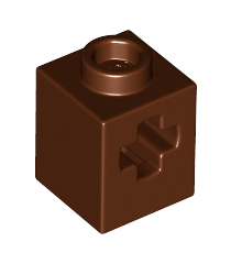 LEGO - Technic, steen 1 x 1 met as-gat - Reddish Brown | N - Thumbnail