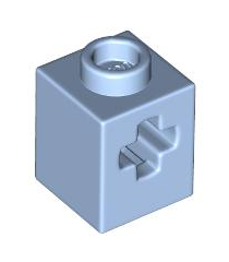 LEGO - Technic, steen 1 x 1 met as-gat - Bright Light Blue | N - Thumbnail