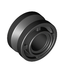 LEGO - Wiel Ø11mm x 8mm met middeninkeping - Black | N - Thumbnail