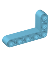 LEGO - Technic, aangepaste gebogen dikke liftarm L-vorm 3 x 5 - Medium Azure | N - Thumbnail