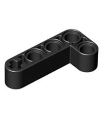 LEGO - Technic, aangepaste gebogen dikke liftarm L-vorm 2 x 4 - Black | N - Thumbnail