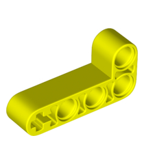 LEGO - Technic, aangepaste gebogen dikke liftarm L-vorm 2 x 4 - Neon Yellow | N - Thumbnail