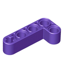 LEGO - Technic, aangepaste gebogen dikke liftarm L-vorm 2 x 4 - Dark Purple | N - Thumbnail