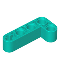 LEGO - Technic, aangepaste gebogen dikke liftarm L-vorm 2 x 4 - Dark Turquoise | N - Thumbnail