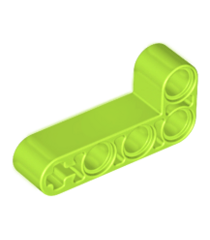 LEGO - Technic, aangepaste gebogen dikke liftarm L-vorm 2 x 4 - Lime | N - Thumbnail