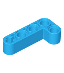 LEGO - Technic, aangepaste gebogen dikke liftarm L-vorm 2 x 4 - Dark Azure | N - Thumbnail