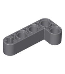 LEGO - Technic, aangepaste gebogen dikke liftarm L-vorm 2 x 4 - Dark Bluish Gray | N - Thumbnail