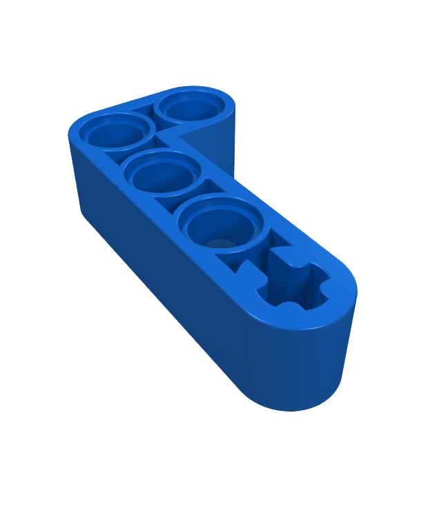 LEGO - Technic, aangepaste gebogen dikke liftarm L-vorm 2 x 4 - Blue | N