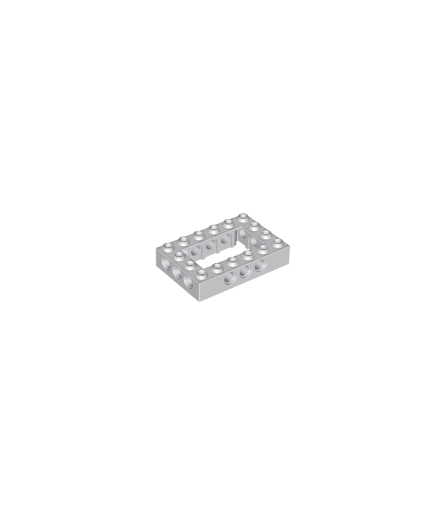 LEGO - Technic, steen 4 x 6 met open midden - Light Bluish Gray | N