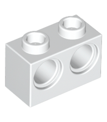 LEGO - Technic, steen 1 x 2 met gaten - White | N - Thumbnail