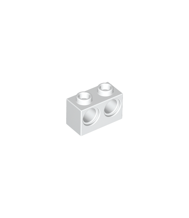 LEGO - Technic, steen 1 x 2 met gaten - White | N