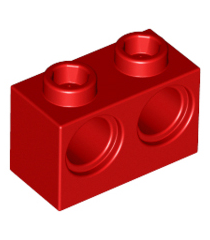 LEGO - Technic, steen 1 x 2 met gaten - Red | N - Thumbnail