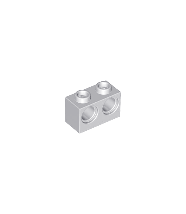 LEGO - Technic, steen 1 x 2 met gaten - Light Bluish Gray | N