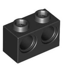 LEGO - Technic, steen 1 x 2 met gaten - Black | N - Thumbnail
