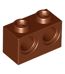 LEGO - Technic, steen 1 x 2 met gaten - Reddish Brown | N - Thumbnail