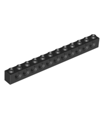 LEGO - Technic, steen 1 x 12 met gaten - Black | N - Thumbnail