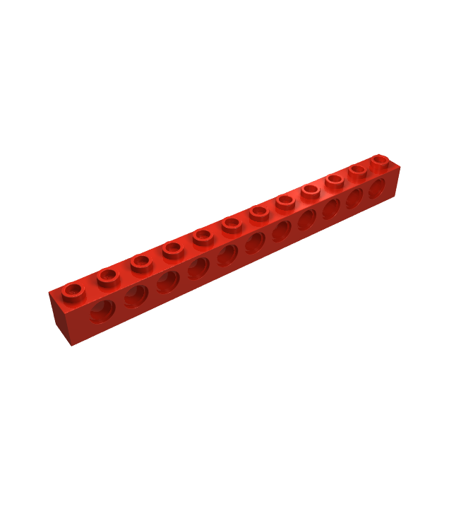 LEGO - Technic, steen 1 x 12 met gaten - Red | N
