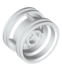 LEGO - Wiel Ø30,4mm x 20mm zonder pen-gaten, met verstevigde velg - White | N - Thumbnail