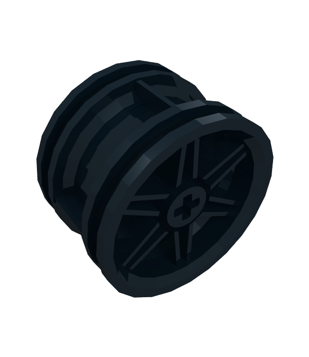 LEGO - Wiel Ø30,4mm x 20mm zonder pen-gaten, met verstevigde velg - Black | N