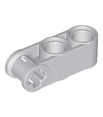 LEGO - Technic, as- en penverbinder loodrecht 3L met 2 pen-gaten - Light Bluish Gray | N - Thumbnail