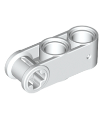 LEGO - Technic, as- en penverbinder loodrecht 3L met 2 pen-gaten - White | N - Thumbnail