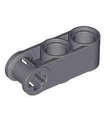 LEGO - Technic, as- en penverbinder loodrecht 3L met 2 pen-gaten - Dark Bluish Gray | N - Thumbnail