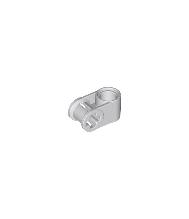 LEGO - Technic, as- en penverbinder loodrecht - Light Bluish Gray | N