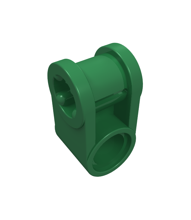 LEGO - Technic, as- en penverbinder loodrecht - Green | N