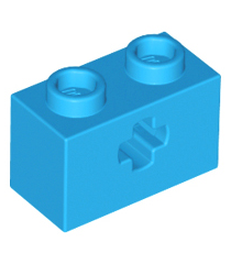 LEGO - Technic, steen 1 x 2 met as-gat - Dark Azure | N - Thumbnail