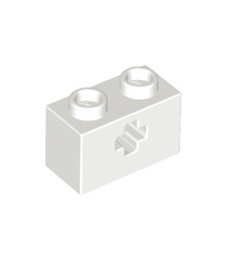 LEGO - Technic, steen 1 x 2 met as-gat - White | N - Thumbnail