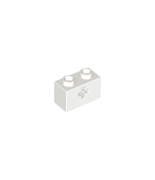 LEGO - Technic, steen 1 x 2 met as-gat - White | N