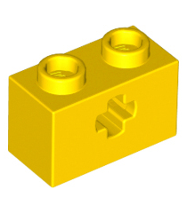 LEGO - Technic, steen 1 x 2 met as-gat - Yellow | N - Thumbnail
