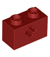 LEGO - Technic, steen 1 x 2 met as-gat - Dark Red | N - Thumbnail