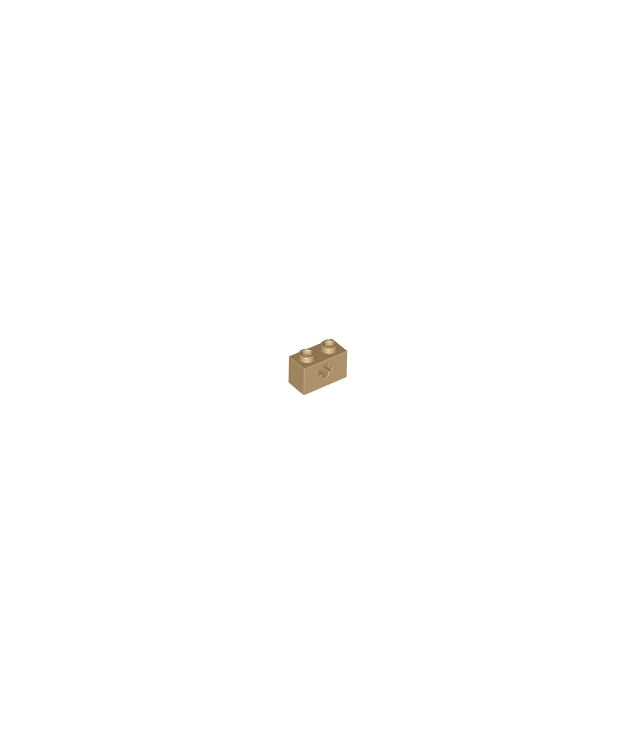 LEGO - Technic, steen 1 x 2 met as-gat - Dark Tan | N
