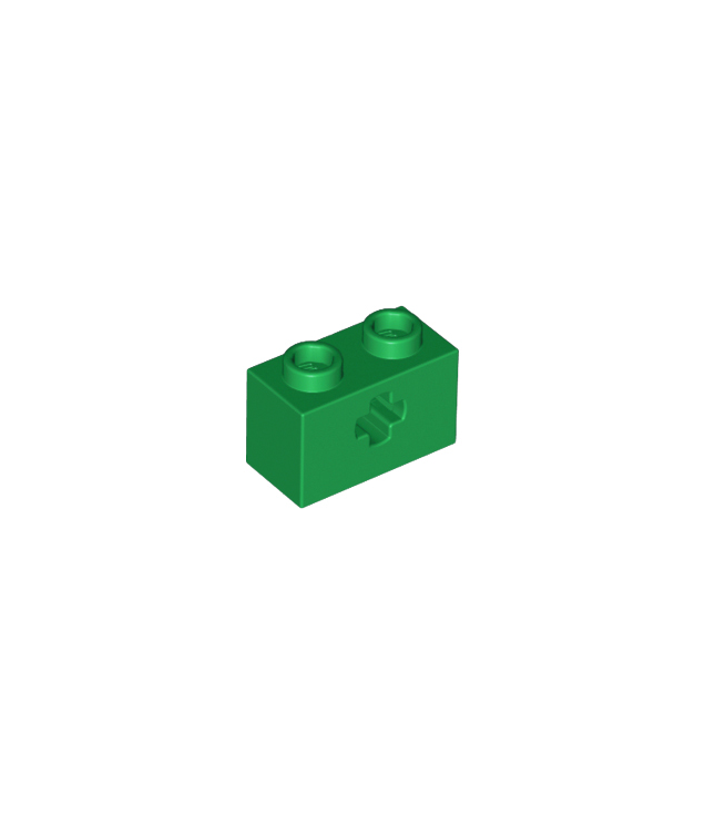 LEGO - Technic, steen 1 x 2 met as-gat - Green | N