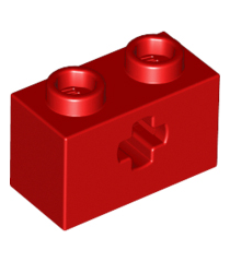 LEGO - Technic, steen 1 x 2 met as-gat - Red | N - Thumbnail