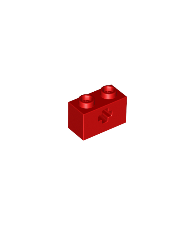 LEGO - Technic, steen 1 x 2 met as-gat - Red | N