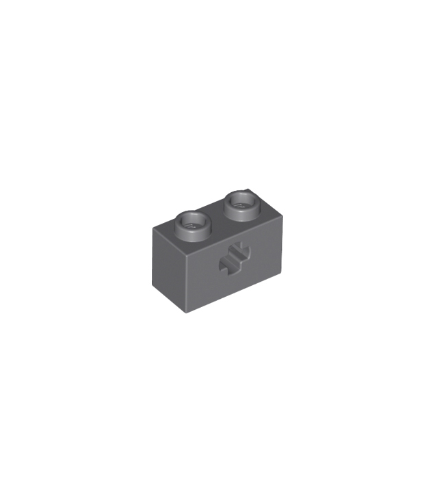 LEGO - Technic, steen 1 x 2 met as-gat - Dark Bluish Gray | N