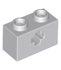 LEGO - Technic, steen 1 x 2 met as-gat - Light Bluish Gray | N - Thumbnail