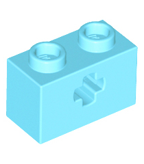 LEGO - Technic, steen 1 x 2 met as-gat - Medium Azure | N - Thumbnail