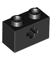 LEGO - Technic, steen 1 x 2 met as-gat - Black | N - Thumbnail