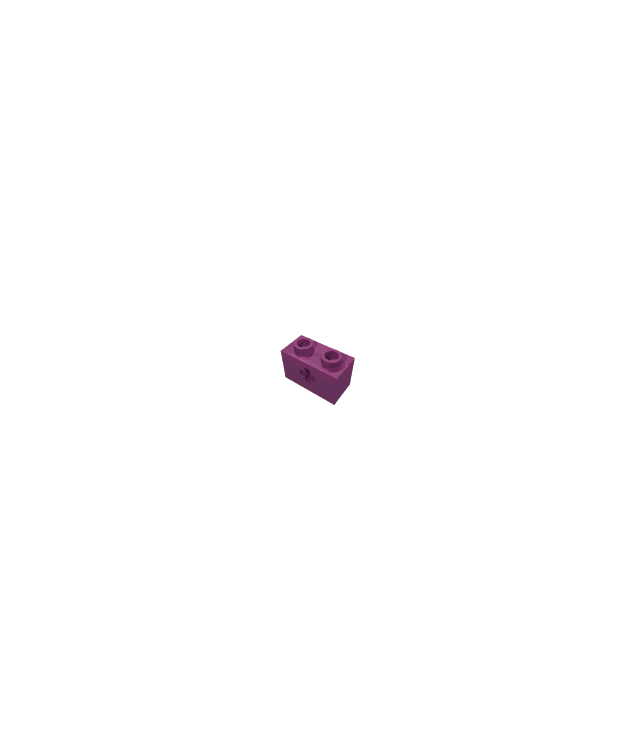 LEGO - Technic, steen 1 x 2 met as-gat - Magenta | N