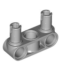 LEGO - Technic, penverbinder loodrecht 3L met 2 pennen - Light Bluish Gray | N - Thumbnail