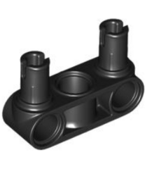 LEGO - Technic, penverbinder loodrecht 3L met 2 pennen - Black | N - Thumbnail