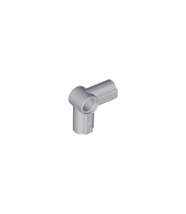 LEGO - Technic, as- en penverbinder hoek #6 – 90 graden - Light Bluish Gray | N